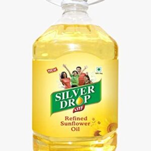 Silver Drop Refined Sunflower Oil 100% Natural, Pure for Cooking and Frying | Healthiest Cooking Oil | Edible Cooking Oil (5 Liter Jar)